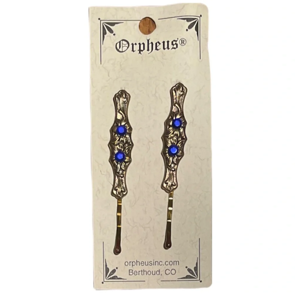 Hair Clip Gemstone Bobby Pin Reproduction Romantic Vintage Style Hair Jewelry